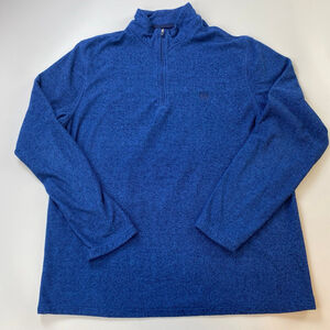 Men's CHAPS Blue Quarter-Zip Sweater Large Athleisure Classic Sporty Preppy Soft